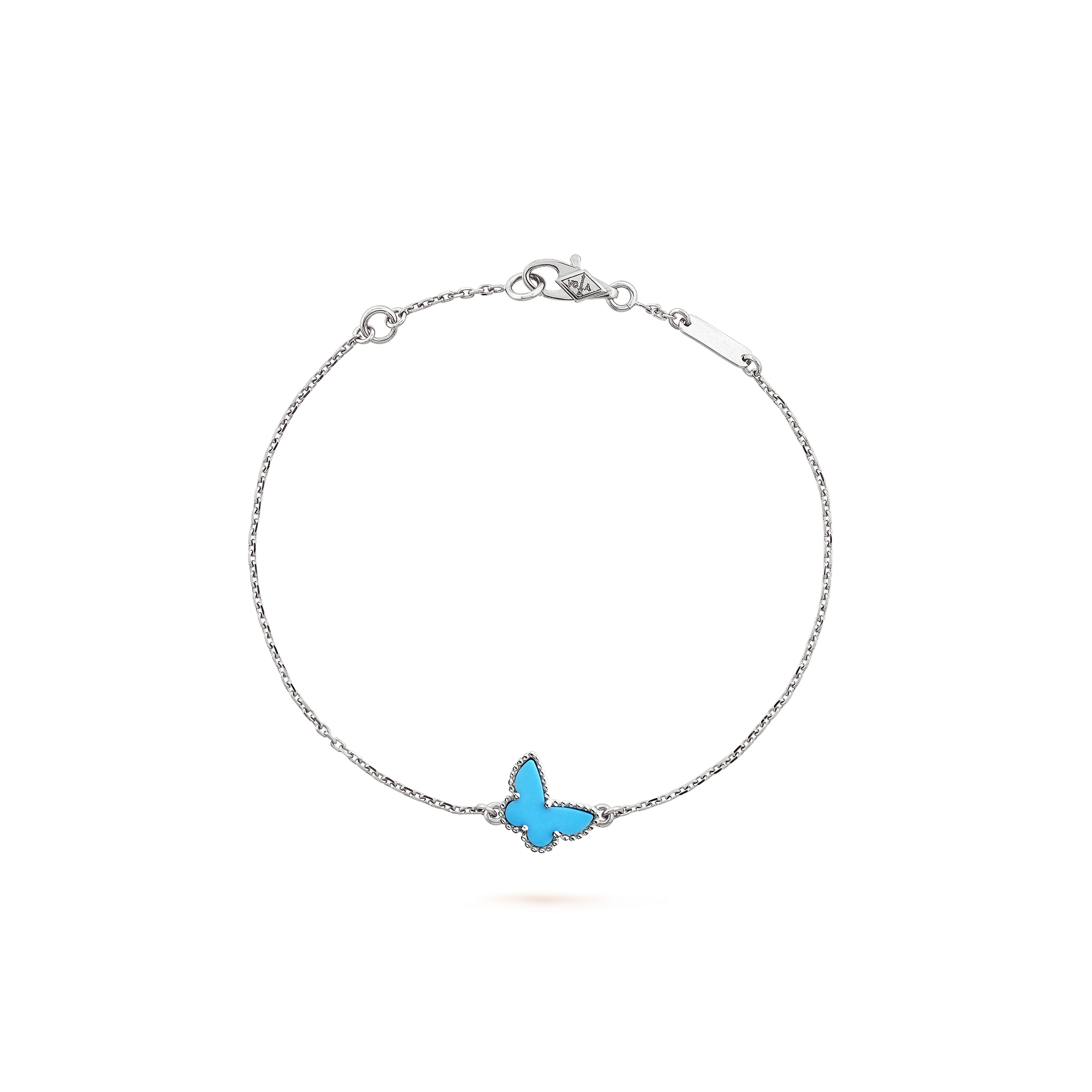 VAN CLEEF ARPELS SWEET ALHAMBRA BUTTERFLY BRACELET - WHITE GOLD, TURQUOISE VCARF80400 VAN CLEEF ARPELS SWEET ALHAMBRA BUTTERFLY BRACELET - WHITE GOLD, TURQUOISE VCARF80400